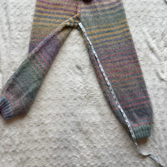LoveShackFancy RARE Wool Alpaca Pastel Blossom Stripe Sweater Joggers size XS - Picture 14 of 15